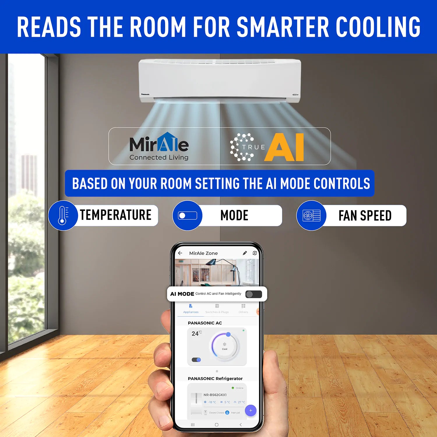 Panasonic mirAIe technolgy with temperature control feature in air conditioning