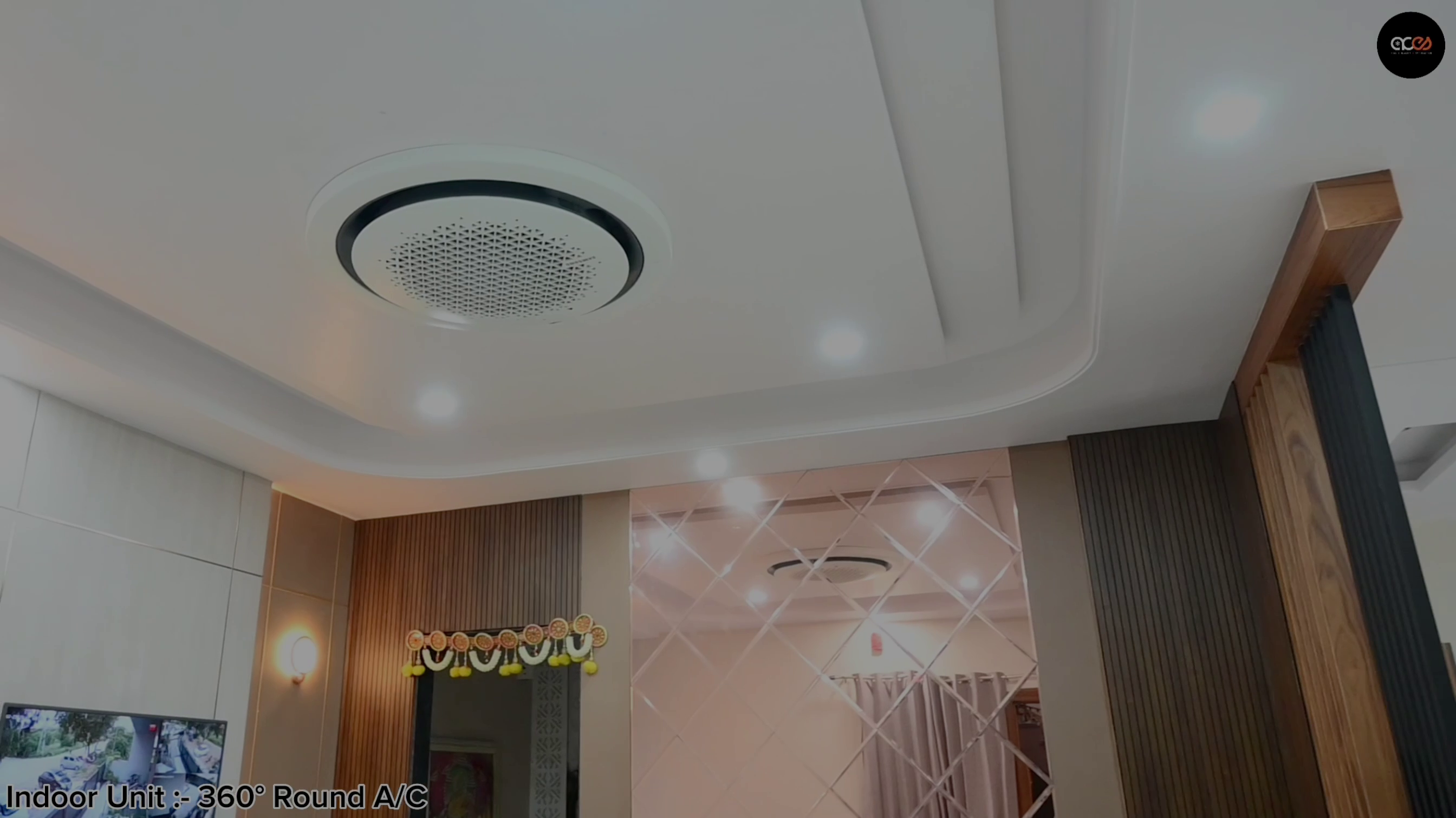 360 round cassette ac installed in office
