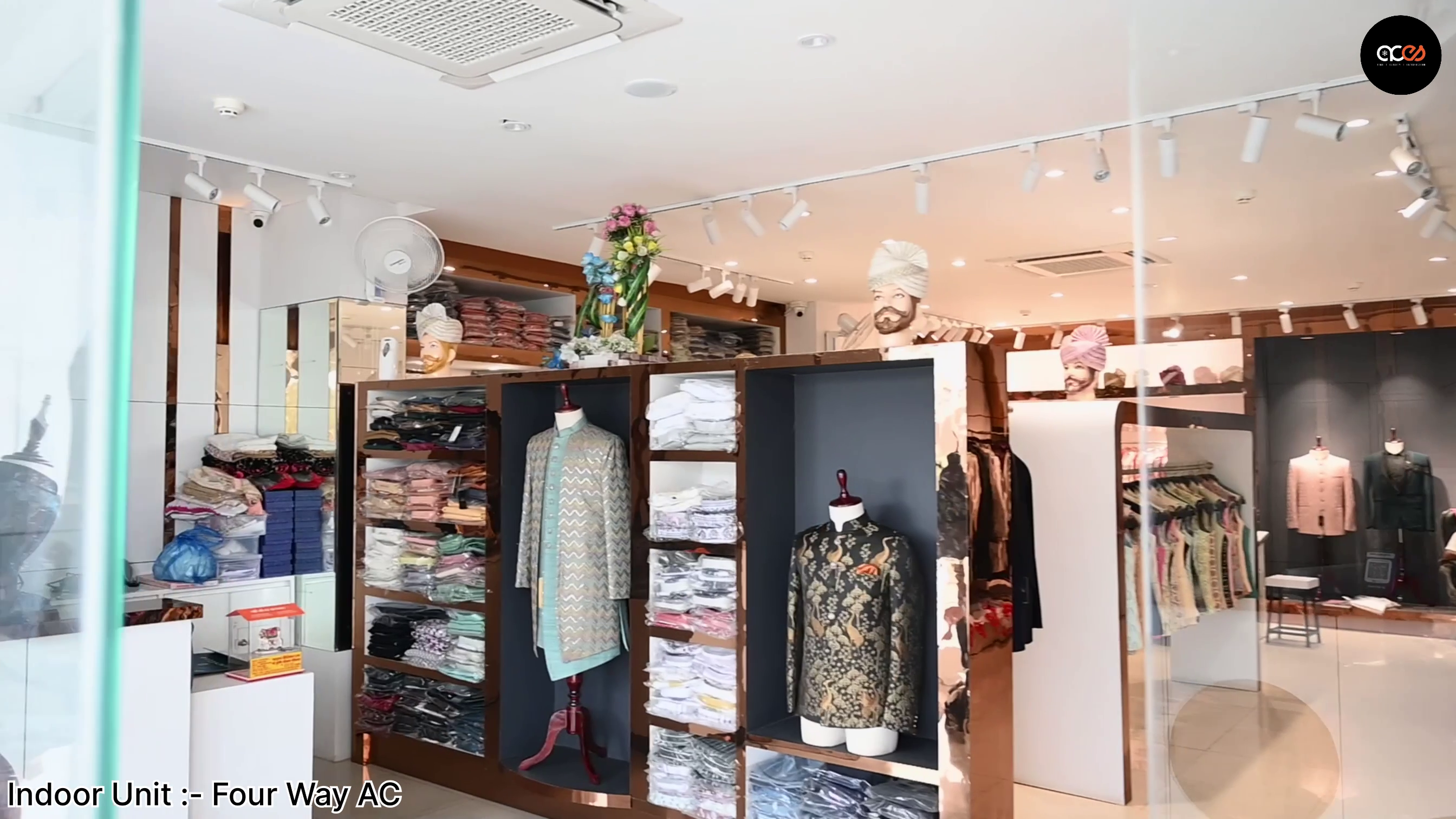 designer studio clothing retail store 4 way ac installed